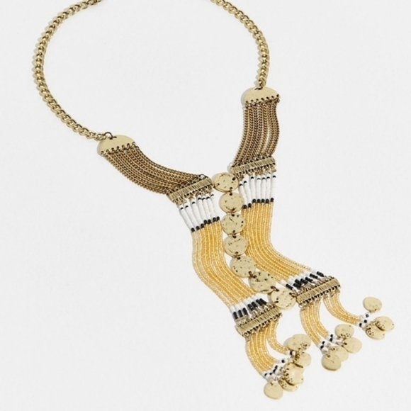 NWT Free People Gold Sunrise Beaded Necklace - Picture 4 of 11